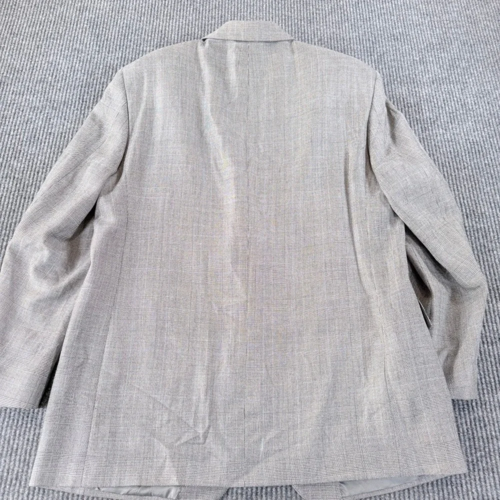 Jos A Bank Signature Collection Silk Camelhair Blazer Men 42R Tan Plaid Coat